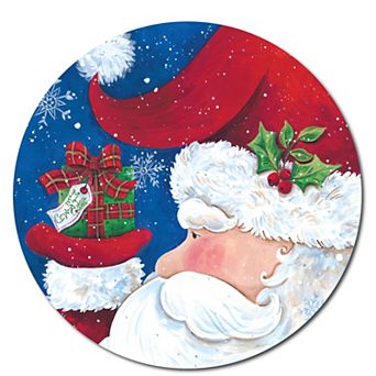 COURTSIDE MARKET Merry Christmas IV Circular Board Wall Art