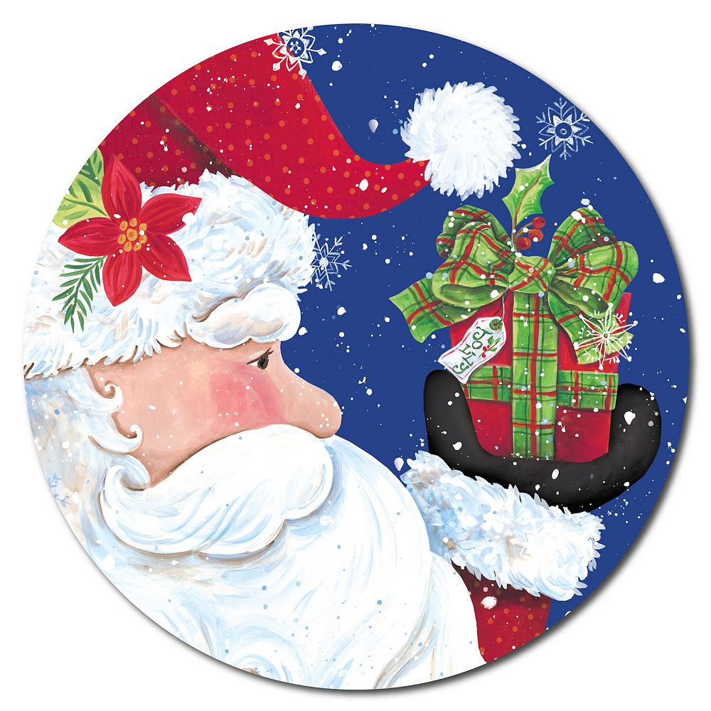COURTSIDE MARKET Jolly Santa Circular Board Wall Art