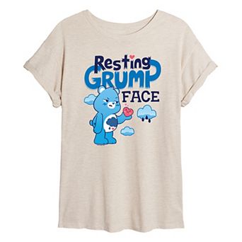 Juniors' Care Bears Unlock The Magic Resting Grump Face Scoopneck Graphic Tee