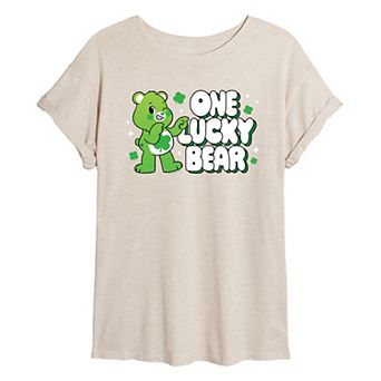Juniors' Care Bears Unlock The Magic One Lucky Bear Scoopneck Graphic Tee