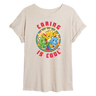 Juniors Care Bears Unlock The Magic Caring Is Cool Scoopneck Graphic Tee