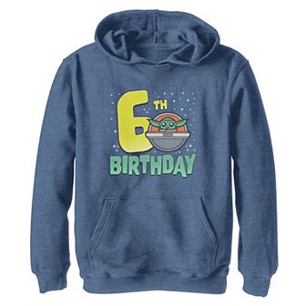 Boys Star Wars The Mandalorian Grogu 6th Birthday Doodle Graphic Hoodie