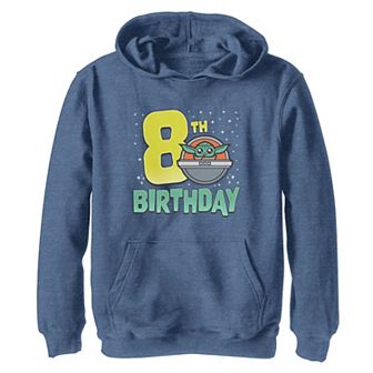 Boys Star Wars The Mandalorian Grogu 8th Birthday Doodle Graphic Hoodie