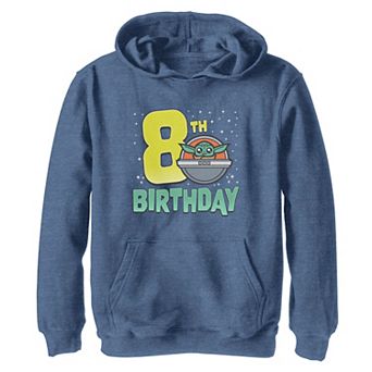 Boys Star Wars The Mandalorian Grogu 8th Birthday Doodle Graphic Hoodie