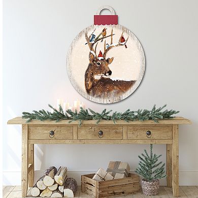 Courtside Market Holiday Deer Ornament Board Wall Art