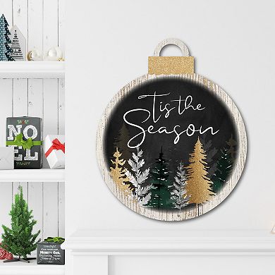 Courtside Market Tis The Season Pine Ornament Board Wall Art