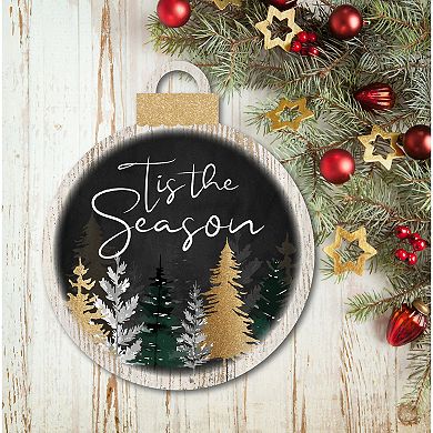 Courtside Market Tis The Season Pine Ornament Board Wall Art