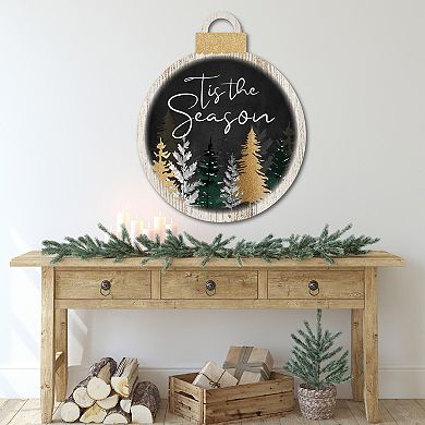 Courtside Market Tis The Season Pine Ornament Board Wall Art