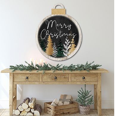 Courtside Market Christmas Pines Ornament Board Wall Art