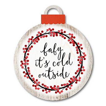 Courtside Market Red Berry Wreath Ornament Board Wall Art
