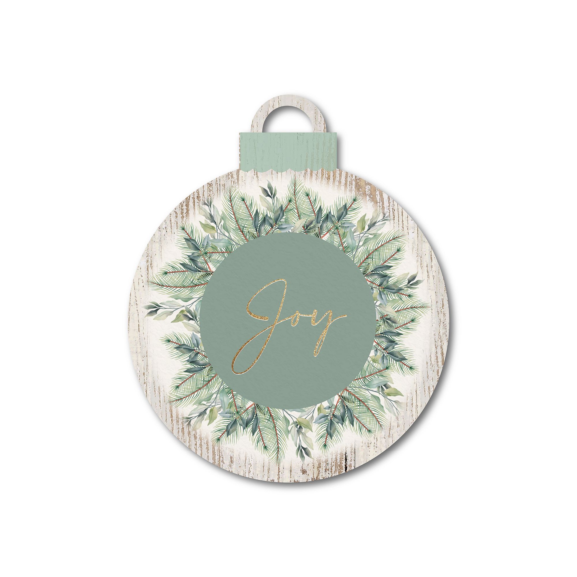Courtside Market Christmas Green Joy Ornament Board Wall Art, Multi