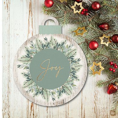 Courtside Market Christmas Green Joy Ornament Board Wall Art