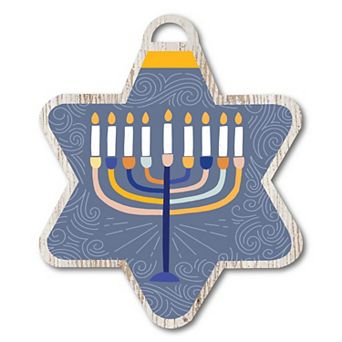 Courtside Market Colorful Menorah Ornament Board Wall Art