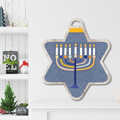 Courtside Market Colorful Menorah Ornament Board Wall Art