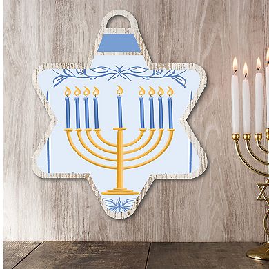 Courtside Market Hanukkah Menorah IV Ornament Board Wall Art