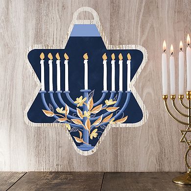 COURTSIDE MARKET Hanukkah Menorah II Ornament Board Wall Art