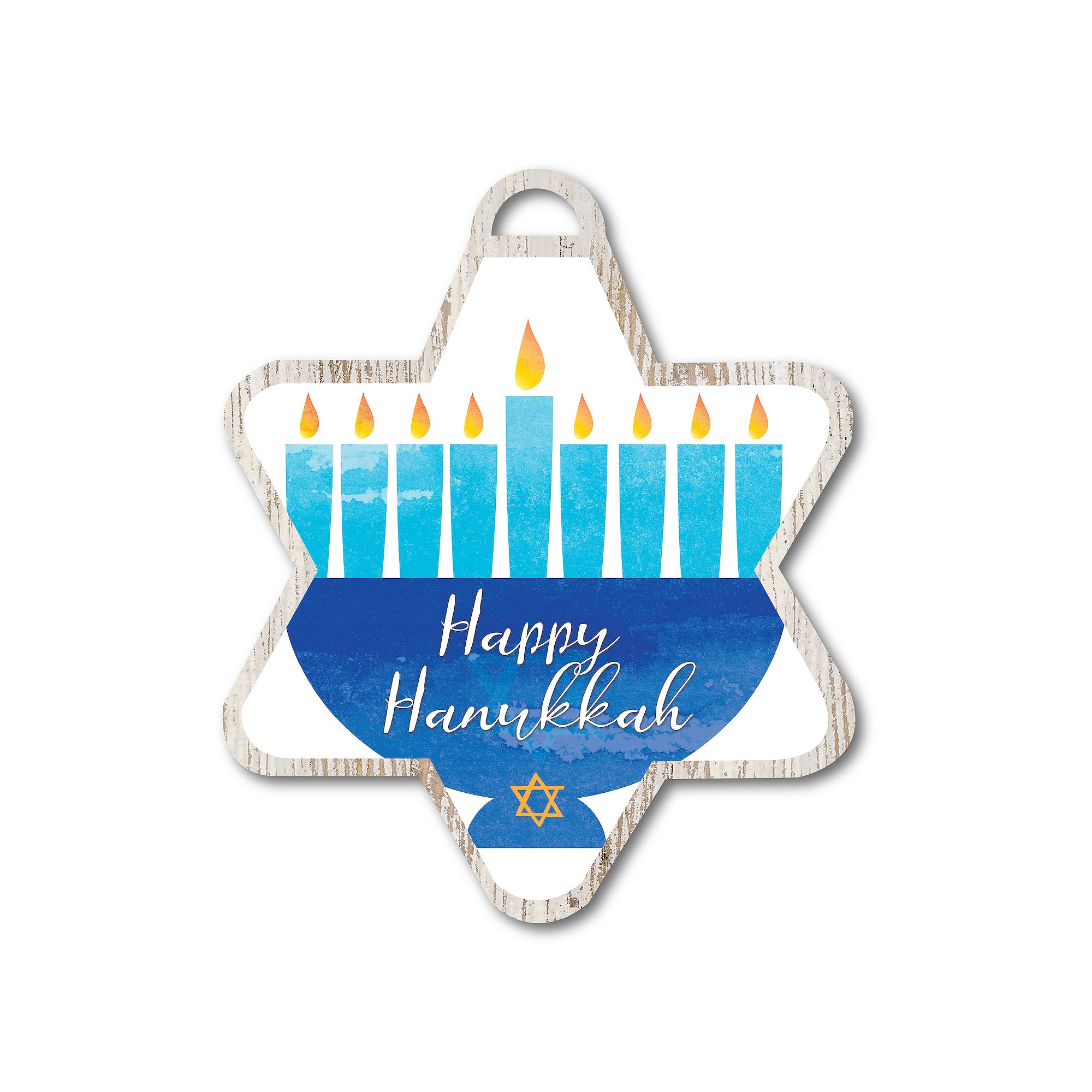 Courtside Market Hanukkah Menorah 3 Ornament Board Wall Art, Multi