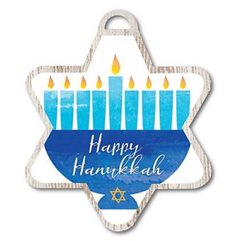 Courtside Market Hanukkah Menorah 3 Ornament Board Wall Art