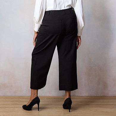 Plus Size LC Lauren Conrad Super High Rise Wide Leg Cropped Pants