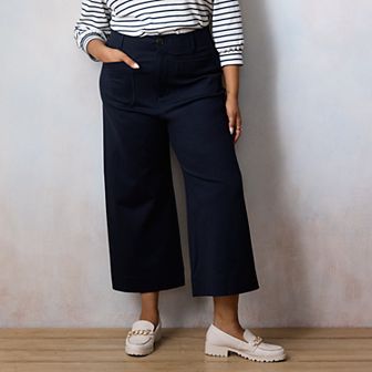 Plus Size LC Lauren Conrad Super High Rise Wildflower Wide Leg Cropped Pants