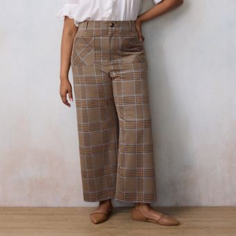 Plus Size LC Lauren Conrad Super High Rise Wildflower Wide Leg Cropped Pants