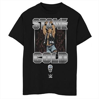 Boys WWE Stone Cold Crowd Comic Graphic Tee