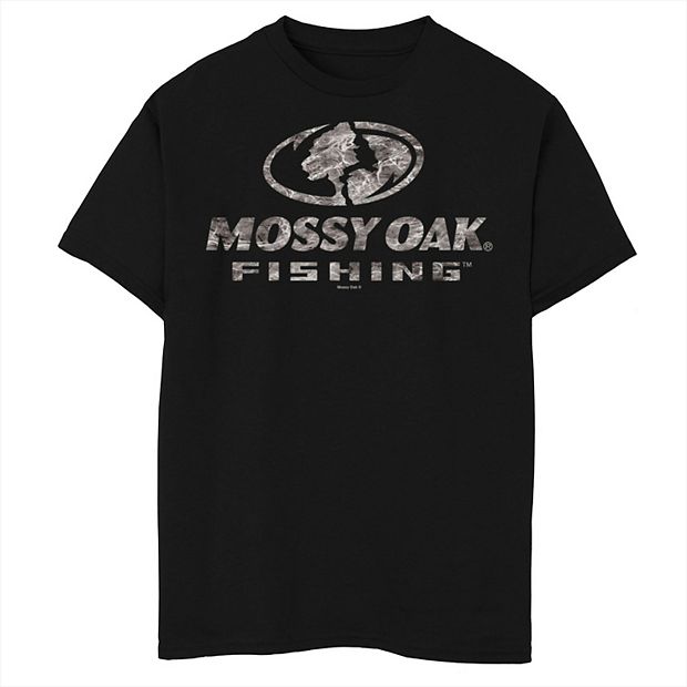 Boys Mossy Oak Fishing Water Surface Logo Graphic Tee, Boy's, Size: XL Husky, Black