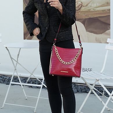 MKF Collection Bizzy Faux Crocodile-Embossed Womens Hobo Shoulder Bag by Mia K