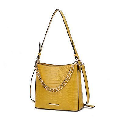 MKF Collection Bizzy Faux Crocodile-Embossed Womens Hobo Shoulder Bag by Mia K