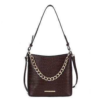 MKF Collection Bizzy Faux Crocodile-Embossed Womens Hobo Shoulder Bag by Mia K