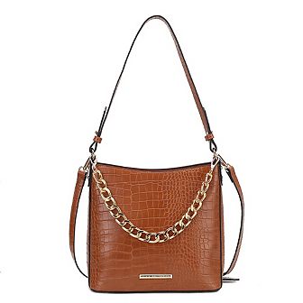 MKF Collection Bizzy Faux Crocodile-Embossed Womens Hobo Shoulder Bag by Mia K