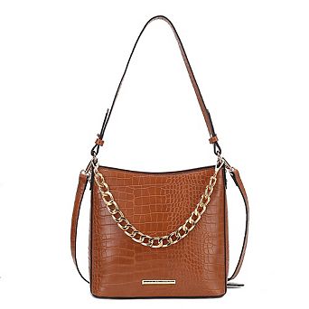 MKF Collection Bizzy Faux Crocodile-Embossed Womens Hobo Shoulder Bag by Mia K