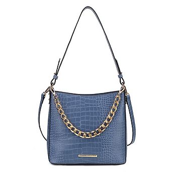 MKF Collection Bizzy Faux Crocodile-Embossed Womens Hobo Shoulder Bag by Mia K
