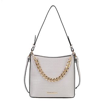 MKF Collection Bizzy Faux Crocodile-Embossed Womens Hobo Shoulder Bag by Mia K