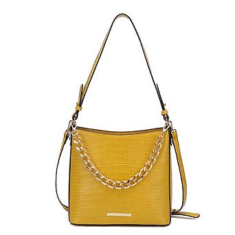 MKF Collection Bizzy Faux Crocodile-Embossed Womens Hobo Shoulder Bag by Mia K