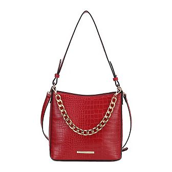 MKF Collection Bizzy Faux Crocodile-Embossed Womens Hobo Shoulder Bag by Mia K