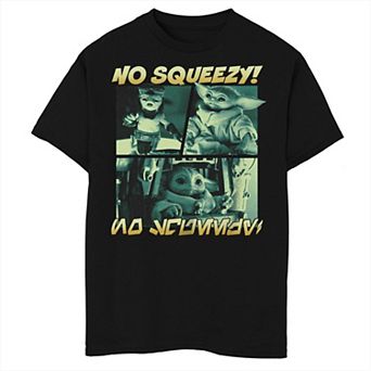 Boys Star Wars The Mandalorian Grogu Anzellan Droidsmith No Squeezy Boxes Graphic Tee