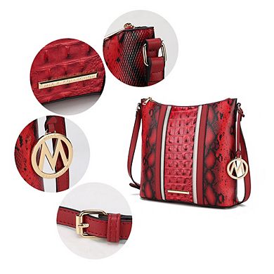 MKF Collection Meline Faux Crocodile and Snake Embossed Shoulder bag by Mia K