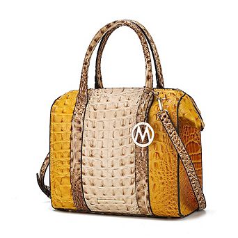 MKF Collection Ember Faux Crocodile-Embossed Womens Satchel by Mia K