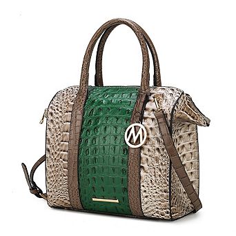 MKF Collection Ember Faux Crocodile-Embossed Womens Satchel by Mia K