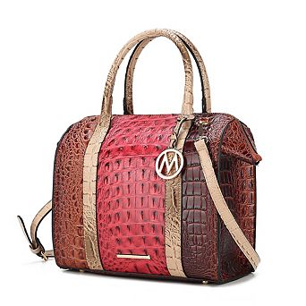 MKF Collection Ember Faux Crocodile-Embossed Womens Satchel by Mia K