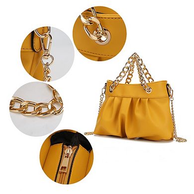 MKF Collection Marvila Minimalist Chain Ruched Shoulder Handbag by Mia K