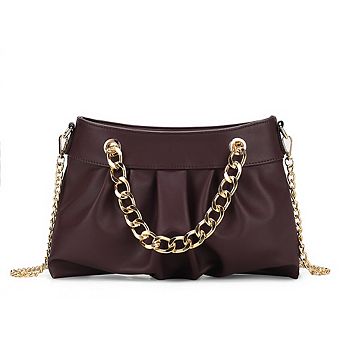 MKF Collection Marvila Minimalist Chain Ruched Shoulder Handbag by Mia K