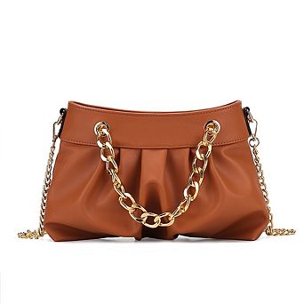 MKF Collection Marvila Minimalist Chain Ruched Shoulder Handbag by Mia K