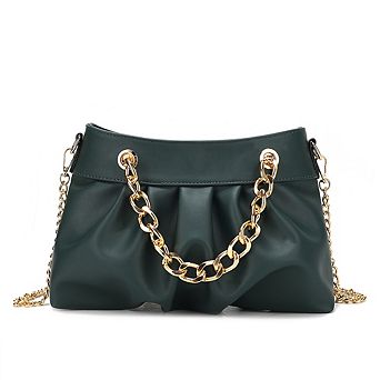 MKF Collection Marvila Minimalist Chain Ruched Shoulder Handbag by Mia K