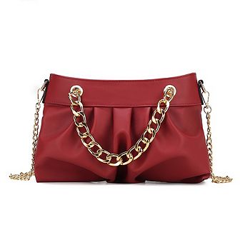 MKF Collection Marvila Minimalist Chain Ruched Shoulder Handbag by Mia K