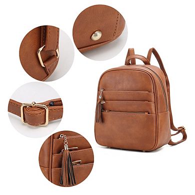 MKF Collection Roxane Backpack with Mini Backpack & Wristlet Pouch by Mia K-3PCS