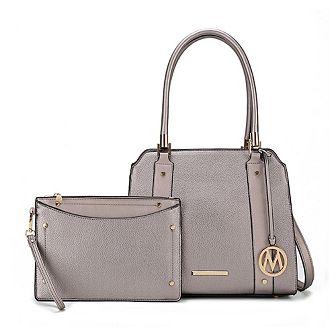 MKF Collection Norah Satchel Bag with Wristlet 2 pc by Mia K