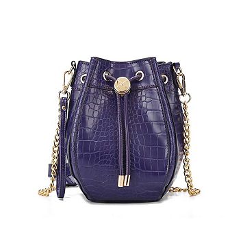MKF Collection Cassidy Crocodile Embossed Womens Hobo Bucket Handbag by Mia K