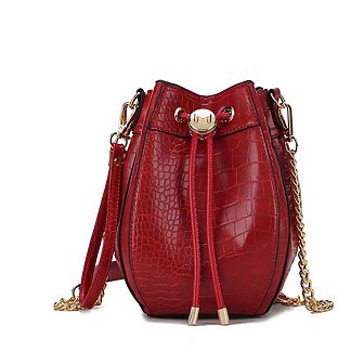 MKF Collection Cassidy Crocodile Embossed Womens Hobo Bucket Handbag by Mia K